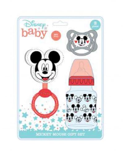 Miniatura 2 de Cudlie Disney Baby Boy Mickey Mouse - Juego de biberón, sonajero y chupete