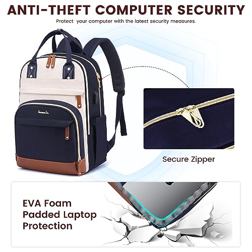 LOVEVOOK Laptop Backpack for Women Waterproof 15.6 inch Work Bag Womens Rucksack with Anti-theft Zipper & USB Port - Image 4