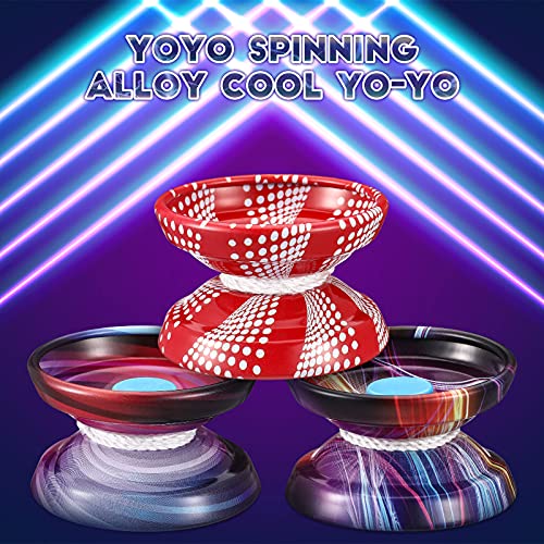 4 pieces yoyo alloy responsive ball metal yoyo string trick ball for beginners boys adults players auto return technology ballmulti style