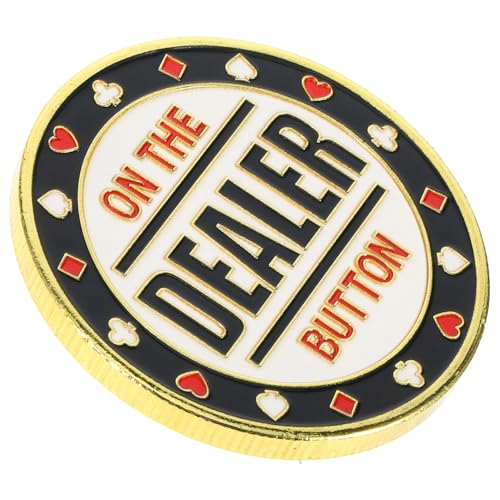 BCOATH Metal Dealer Button for Poker Games Game Markers for Tournaments Parties Smooth Design for Easy Use Game Counting Chip