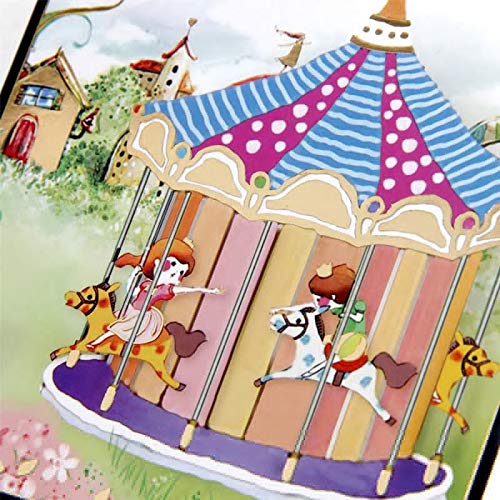 xinchenglove Camera 3D Stereo Couple Birthday Party Card Children's Greeting Card Carousel Wine Invitation Card (AB566,5pcs)