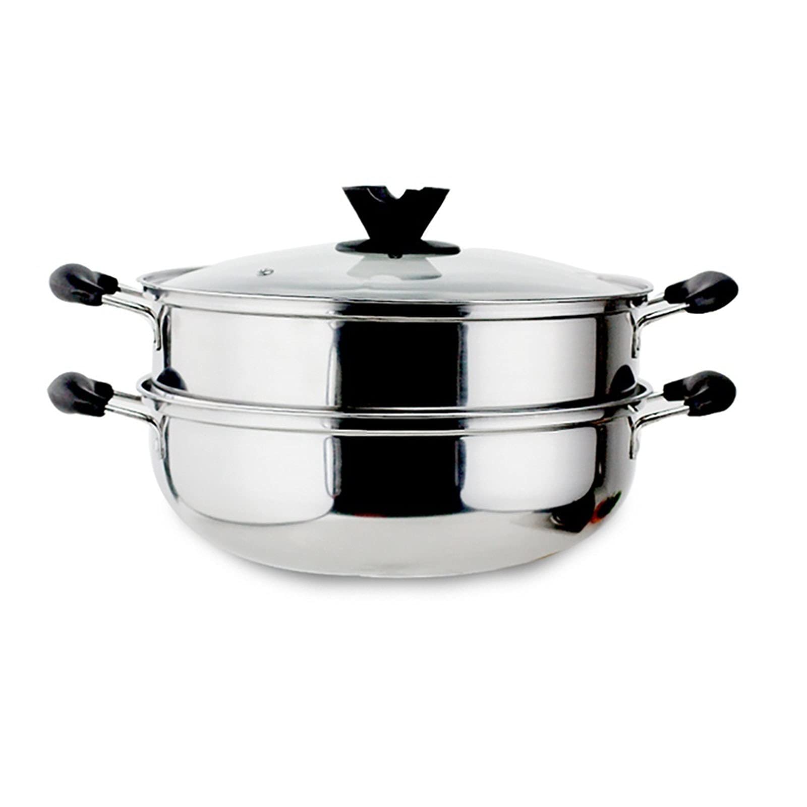 Olla arrocera de Acero inoxidable de Doble capa para cocina de Gas o de inducción (28/30/32 cm) (32 cm)