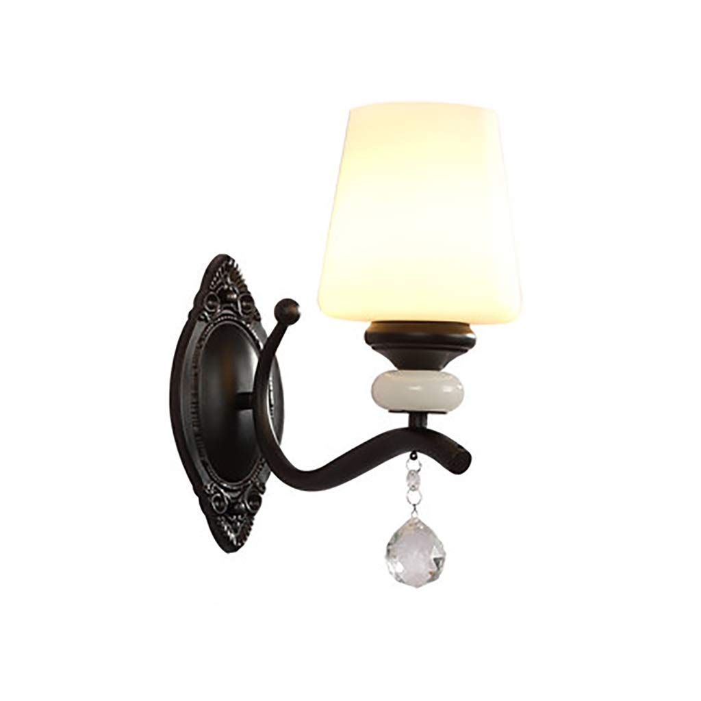HynJGih Wall lamp Wrought Iron Bedroom Bedside lamp Nordic Living Room wall Creative Outdoor Aisle wall lamp(D)