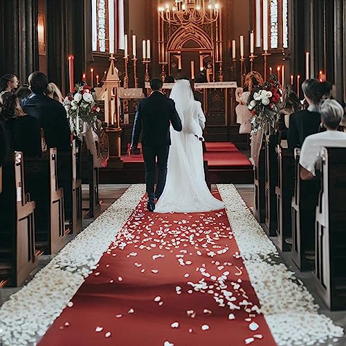 Dofopo Flame Resistant Red Carpet Runner, 250Gsm Non Slip Red Aisle Runner, 3.3 X 33Ft, Hollywood Event Carpet For Party, Wedding, Movie Theme, Prom, Ceremony #TOP1