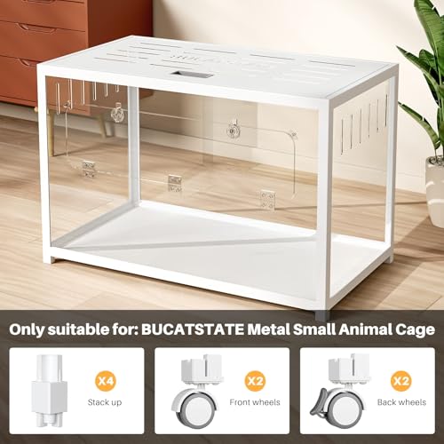 Image of BUCATSTATE Cage 2.0 Universal Wheel & Stacking Accessories, Cages 2.0 Accessories That Support Moving and Stacking (for Cage 2.0, White)