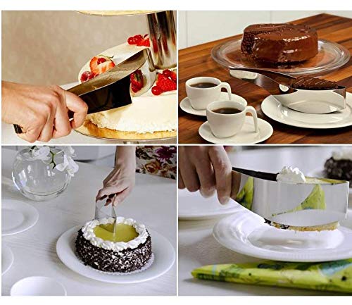 Cake slicer cutter,Baodanfirst 304 Stainless Steel Cake Server, Pie Knife Cake Lifter Tools,cake Pie Cutting Guider Bread Pizza Baking Knife Pastries Divider Cake Cut Clip