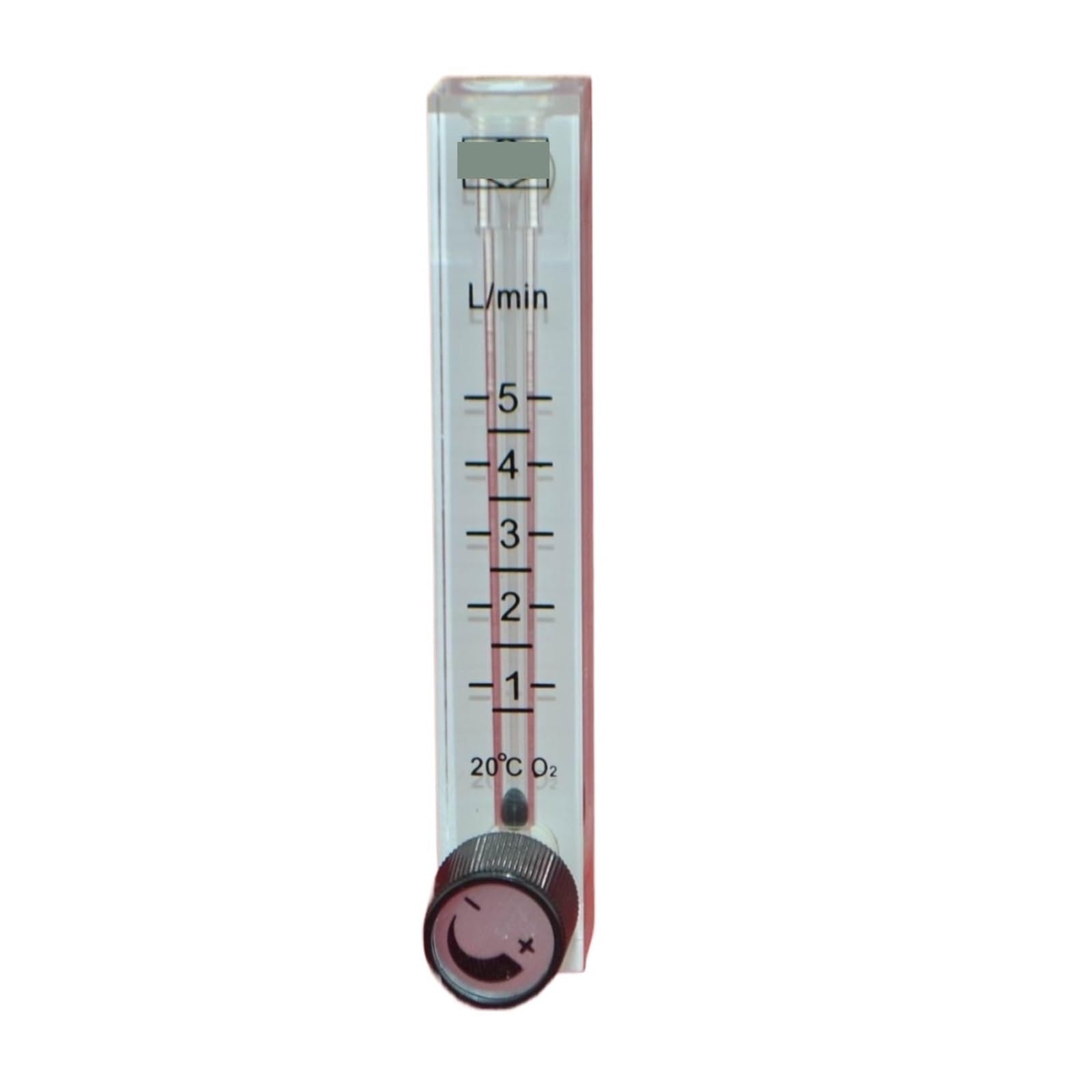 VKvmNYlxx Air flow meter LZQ-7 from 0.5 to 5 LPM (gas flow meter 120 mm height) with control valve for oxygen connector; allows to adjust the flow.