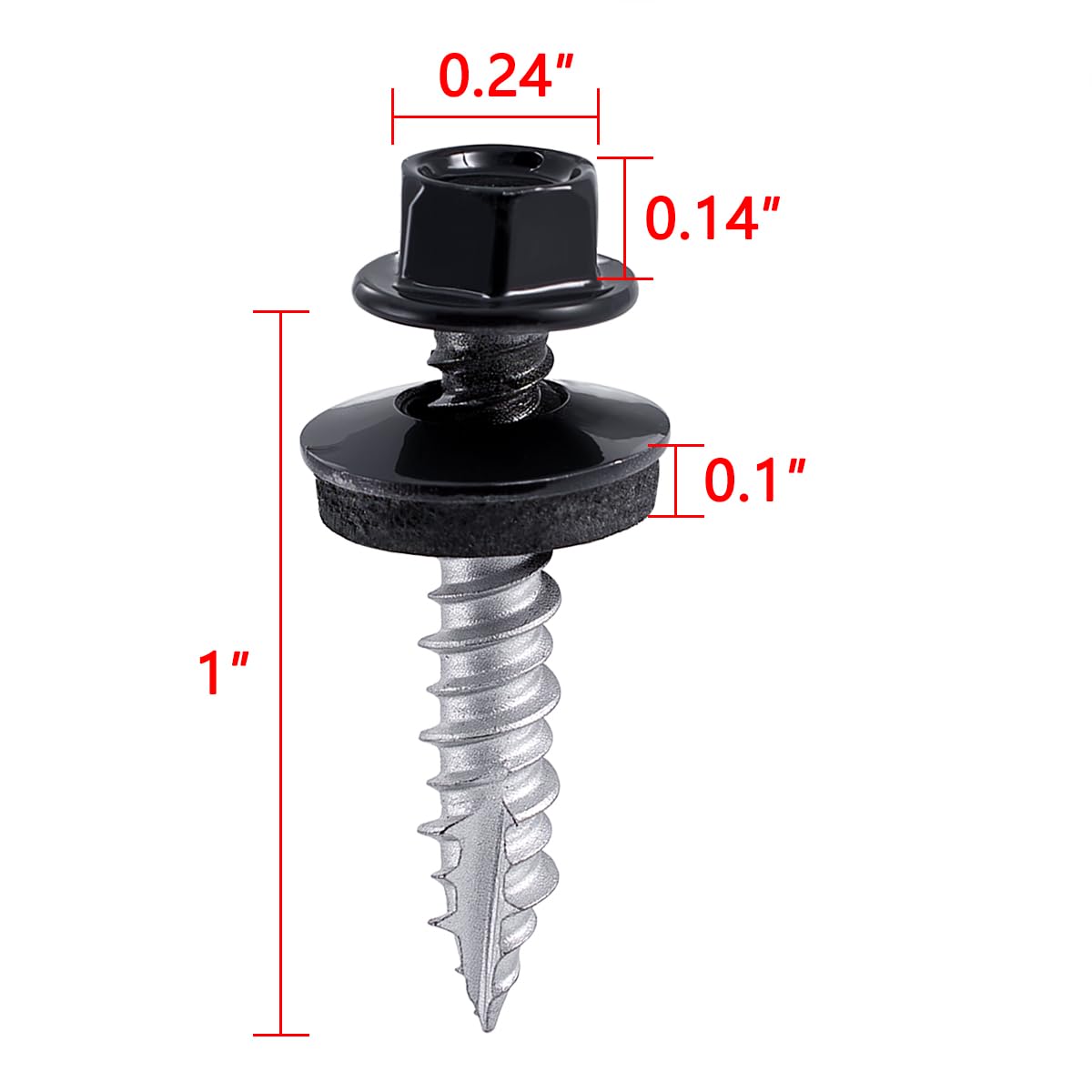 150 Black Roofing Screws - Metal Roof Repair -2