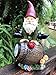 Bo-Toys Solar Powered Gnome Jumping Over a Barrel with Ladybug LED Garden Light Decor