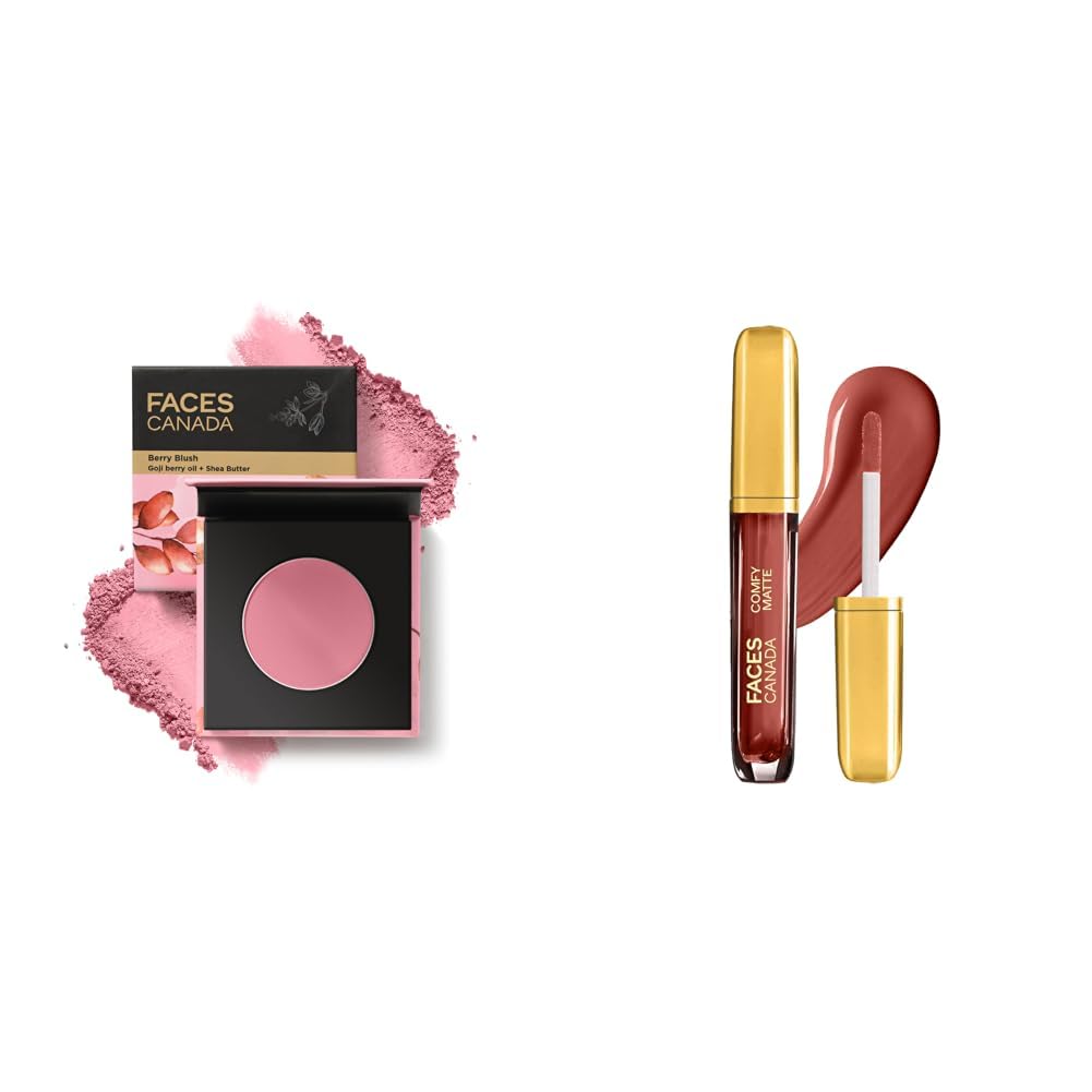 FACESCANADA Berry Blush - Love Vibes Only 03, 4g & Comfy Matte Liquid Lipstick - Lowkey Charm 30, 3.8 ml-image-6