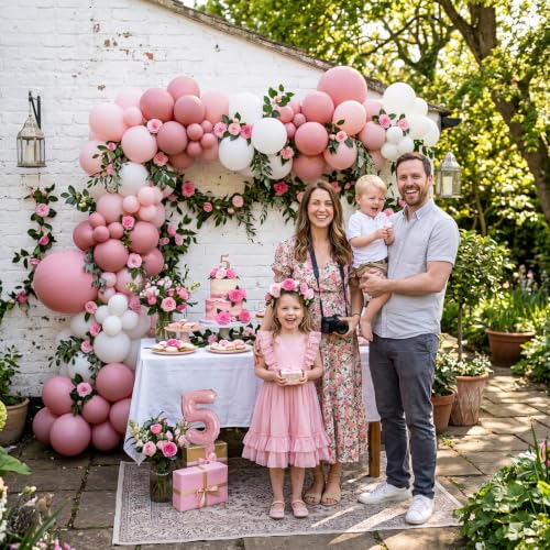 Image of TONIFUL 2 Set Candy Pink Number Balloons 16 Inch 0-9 Mylar Foil Balloons 20 Pcs Sweet Pink Small Custom Digital Ballons for Girls Birthday Baby Shower Sweet 16 Anniversary Party Decorations