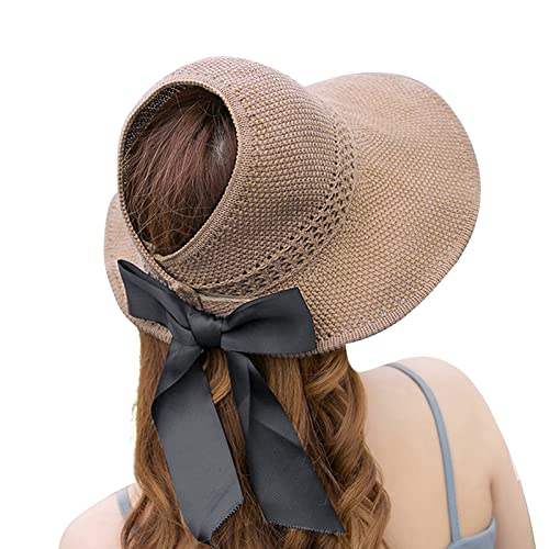 Visera de sol para mujer UPF 50+ con lazo