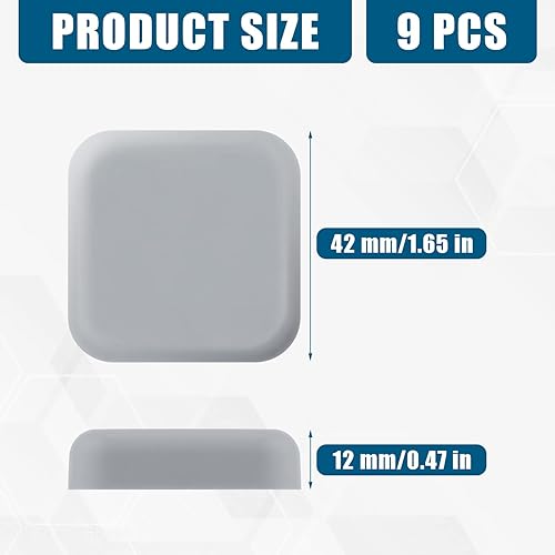 Miniatura 2 de 9 protectores de pared para puerta autoadhesivos de silicona para manija de puerta de muebles parachoques de puerta cuadrada de 165 pulgadas para