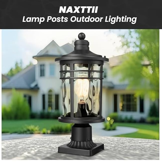 Outdoor Post Light Pole Light Fixture Exterior Lamp Post Lantern 14.6 Inch