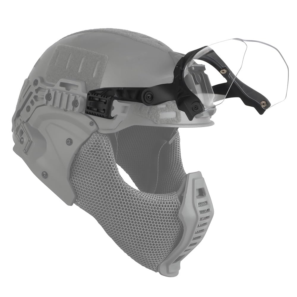 Casco Wendy Con Occhiali Flip-up E Supporto For Guida, Visiera Tattica Resistente E Regolabile Con Inclinazione For BBS, Paintball, CS, Giochi Di Sopravvivenza, Cosplay
