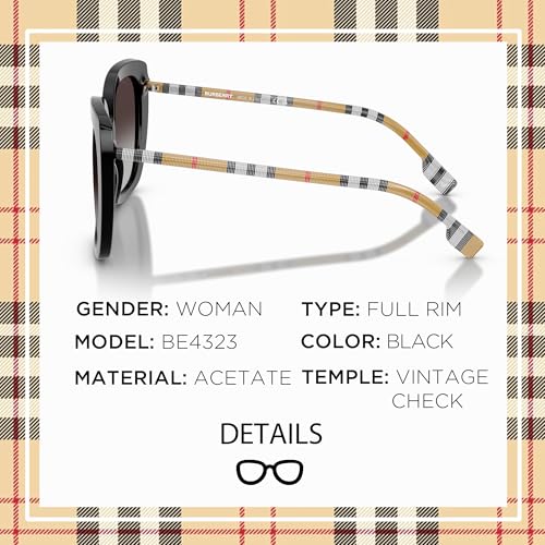 BURBERRY BE4323 Square Shape Acetate Sunglasses with eSHADES Luxury Eyewear Kit Bundle2