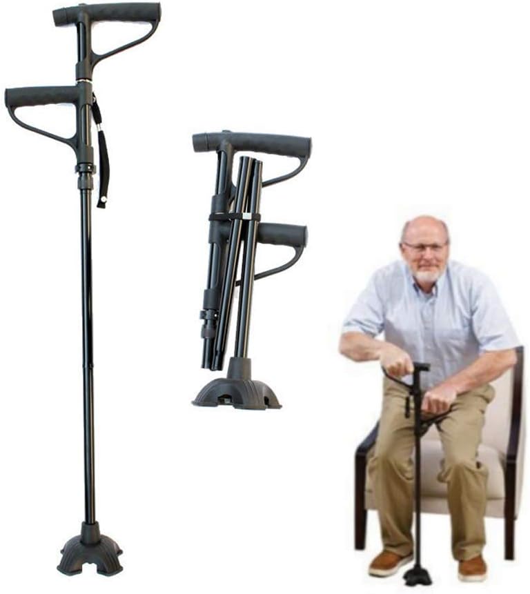Folding Walking Stick Cane Old Man Armrest Crutches,Folding Double