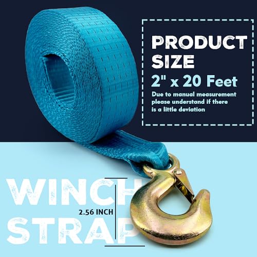 image for Boat Winch Strap with Hook Replacement, 2