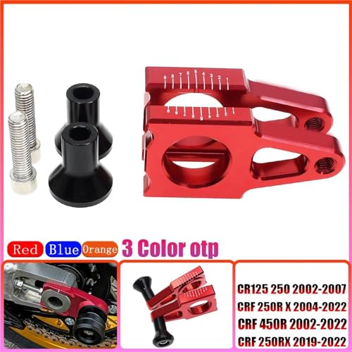 Bloques de eje de ajuste de cadena trasera CNC aluminio anodizado para CRF 4