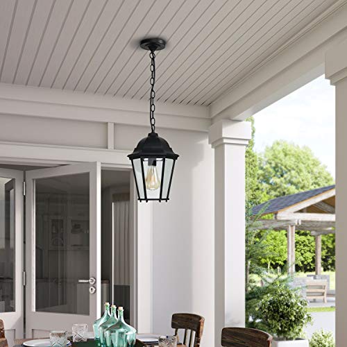 Alaislyc P053A Outdoor Pendant Light Fixture Black H14 Exterior Chain Hanging Lights Lantern For Hallway Porch #TOP5
