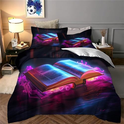 Housse de couette 3D effet lotus linge de lit king fermeture éclair