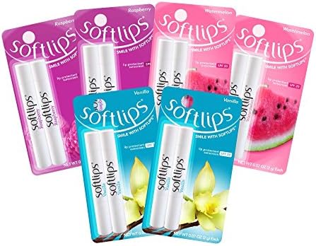 Softlips Protectant/Sunscreen SPF 20 Assorted Fun Flavors Lip Balm, 6 Pack (12 count)