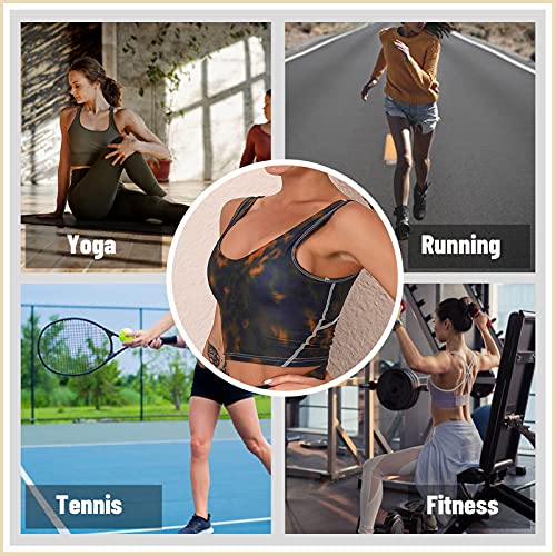 Sunbaca Sutiã espovo feminino gravata tintura com estampa removível acolchoada alongada com longline