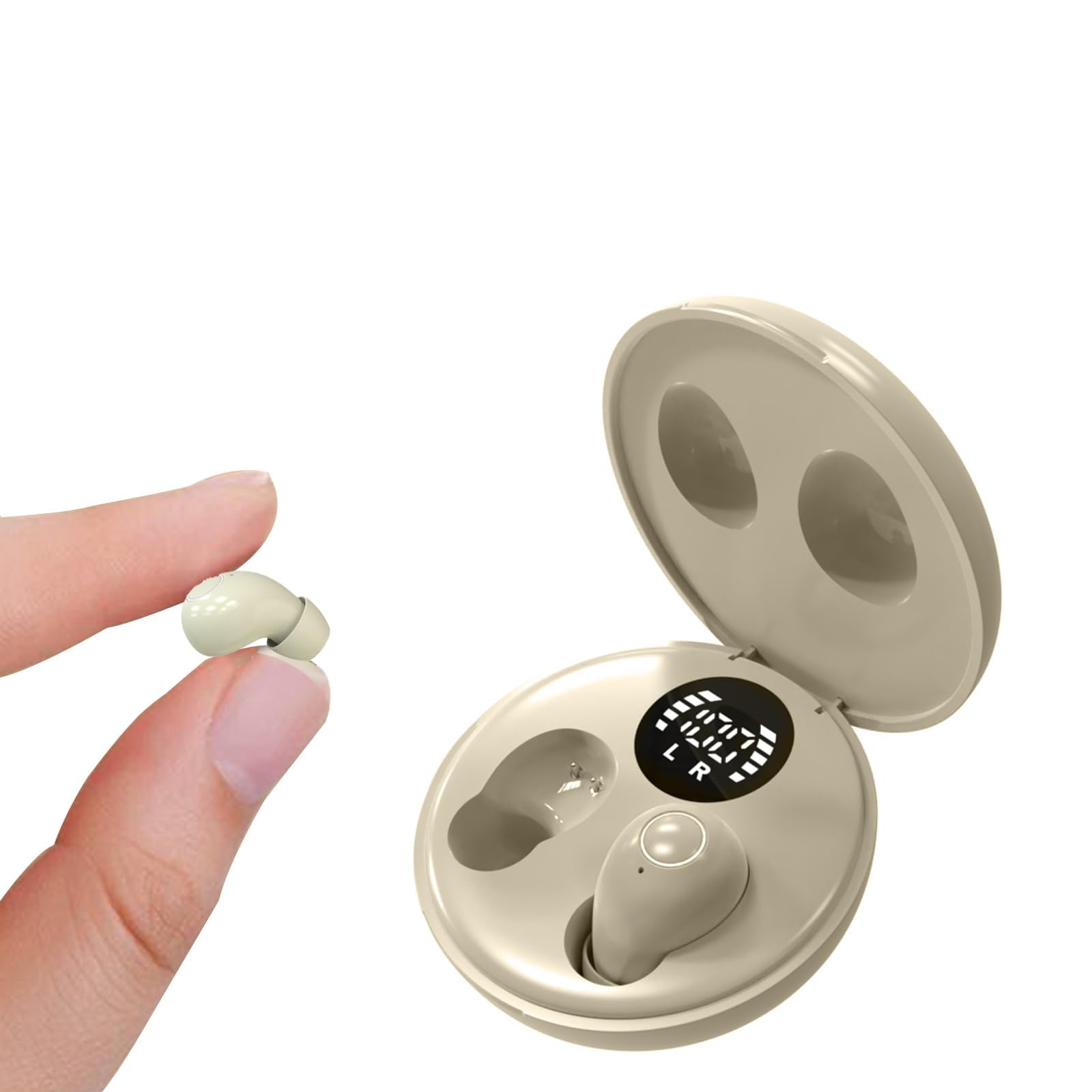 Smallest Invisible Mini Wireless Bluetooth Earbuds Tiny Discreet Hidden Earbuds for Small Ear Canals In Ear Small Headphones for Work Side Sleeper