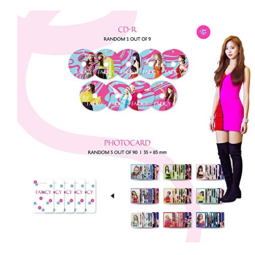Álbum mini de TWICE - FANCY YOU [versión C] CD + libro de fotos + tarjeta lenticular + fotos impresas + pegamento miniatura 5