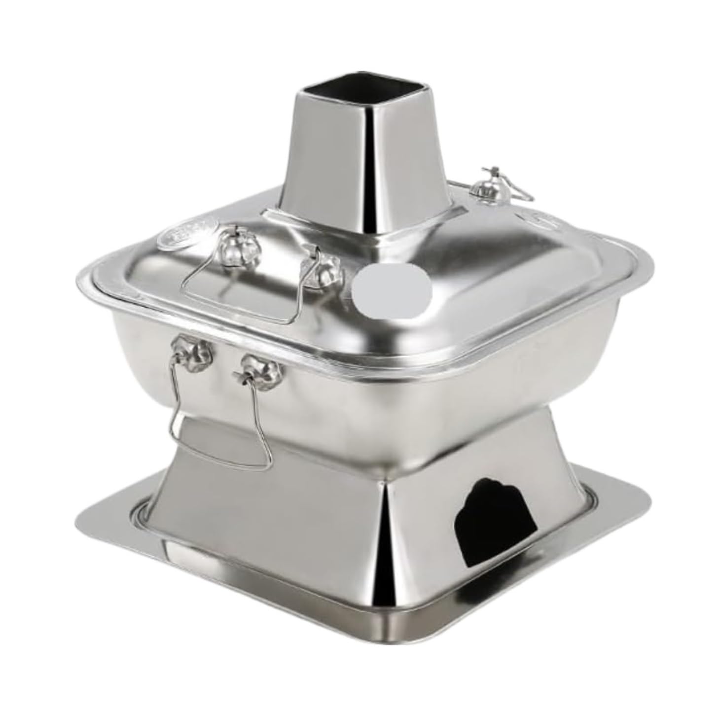 INUUXLG Chinese Hot Pot Stainless Steel Hot Pot Household Old-Fashioned Hot Pot Shabu-shabu Pot Chinese Copper Hot Pot Cookware Hot Pot (Brass-36cm (Silver 36cm)