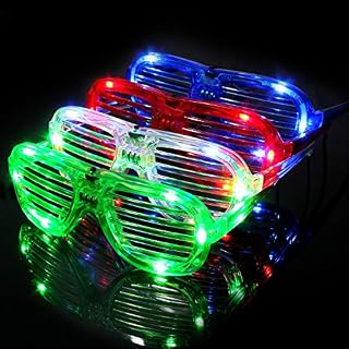 M.best Unisex Fashion Plastic Glow LED Light Up Shades Glasses for Christmas Halloween Wild Clubbing Birthday Party (Set of 4)