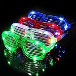 M.best 4 Pack LED Glasses 4 Colors Light Up Glasses Glow In The Dark Party Supplies Favor for Kids Adult Birthday,Raves,Halloween,Christmas, New Year
