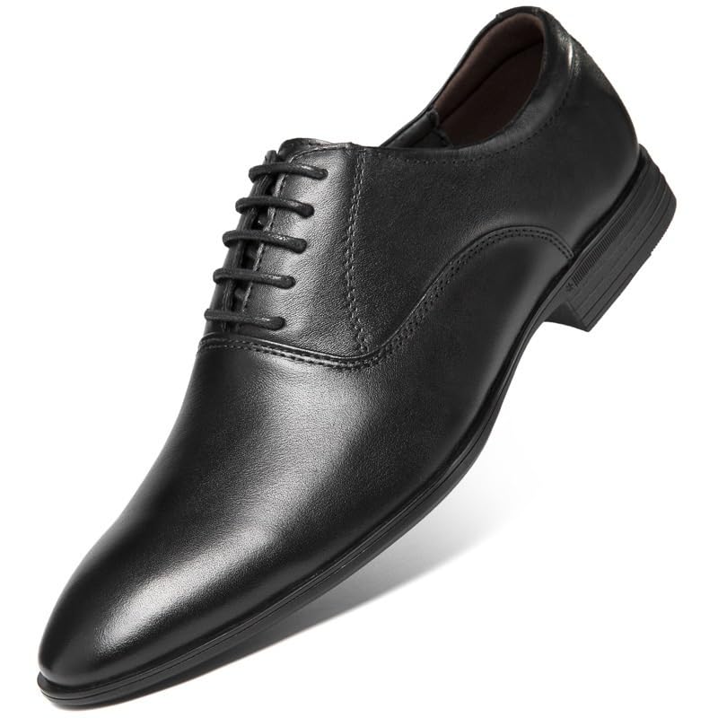 Men Fashion Dress Business Derby Shoes Leather Business Formal Pointed Toe Wedding Work Oxford Dress Shoes Classic Lace