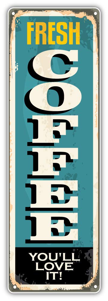 Fresh Coffee Retro Vintage Bumper Sticker Vinyl Art Decal for Car Truck Van Wall Window (10 X 30 cm)