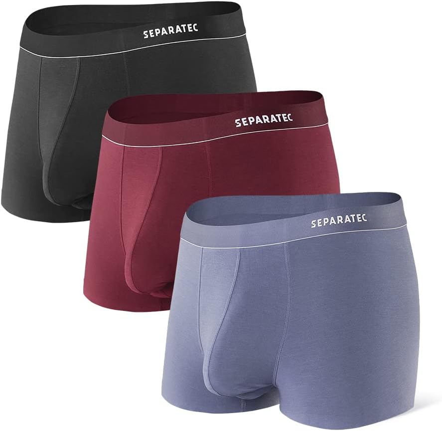 SeparatecMen's Micro Modal Boxer Shorts Dual Pouch Trunks Breathable Stretch Comfort Soft Classic Underpants Multipack 3 Pack