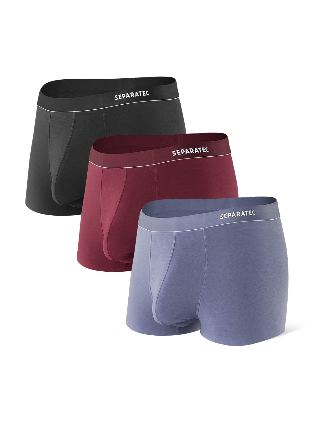 SeparatecMen's Micro Modal Boxer Shorts Dual Pouch Trunks Breathable Stretch Comfort Soft Classic Underpants Multipack 3 Pack