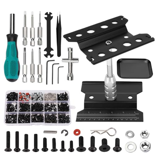 RC Car Repair Work Stand 532 PCS RC Repair Tool Screws Set Kit 360 Degree Rotation RC Repair Station...
