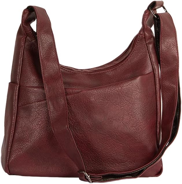 Bolsa Feminina Transversal Média Estilo Hobo Sacola Moderna Casual Detalhe Frontal Bolso Diagonal