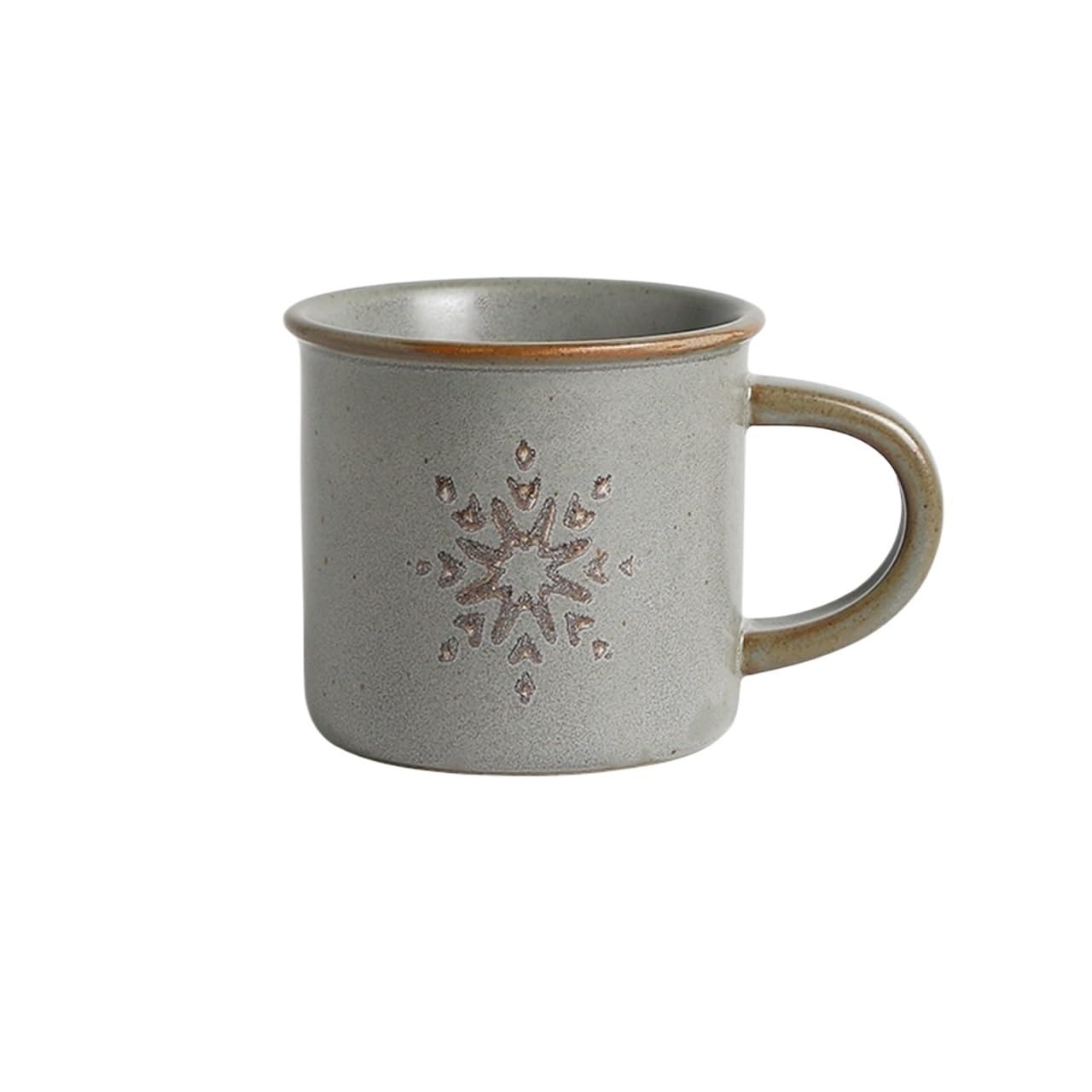HLHLOP777 Coffee Mugs Mug Underglaze Hand Painted Snowflake Pattern Ceramic Coffee Vintage Coffee Cup