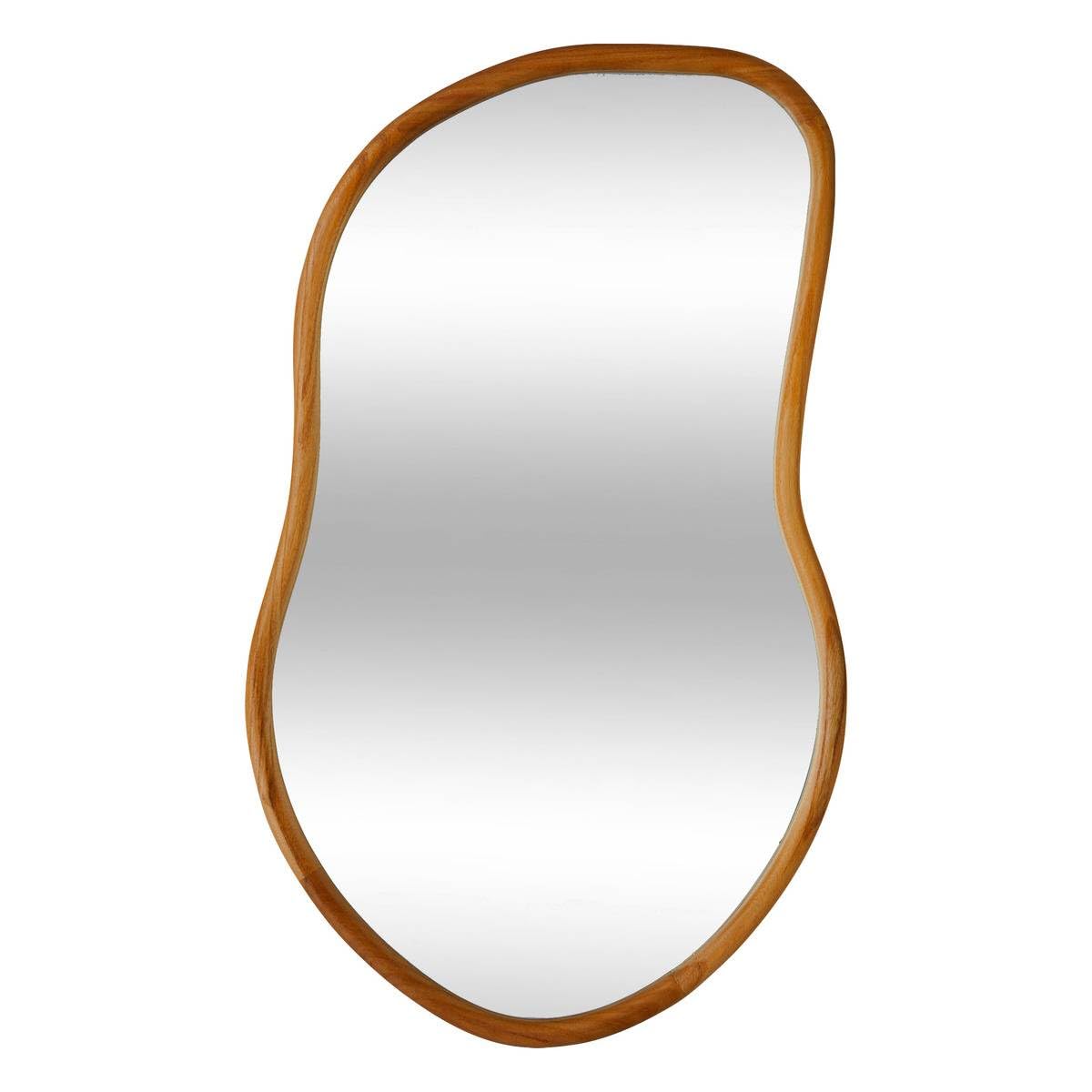 Atmosphera Interior Designer - Espejo Livia con Forma orgánica - Espejo de Pared de Madera para Dormitorio, salón y recibidor - 45 x 75 cm - Beige