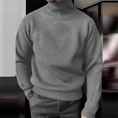 Men's Winter Turtleneck Solid Color Wool Pullover Long Sleeve Street Fashion Casual Sweater2