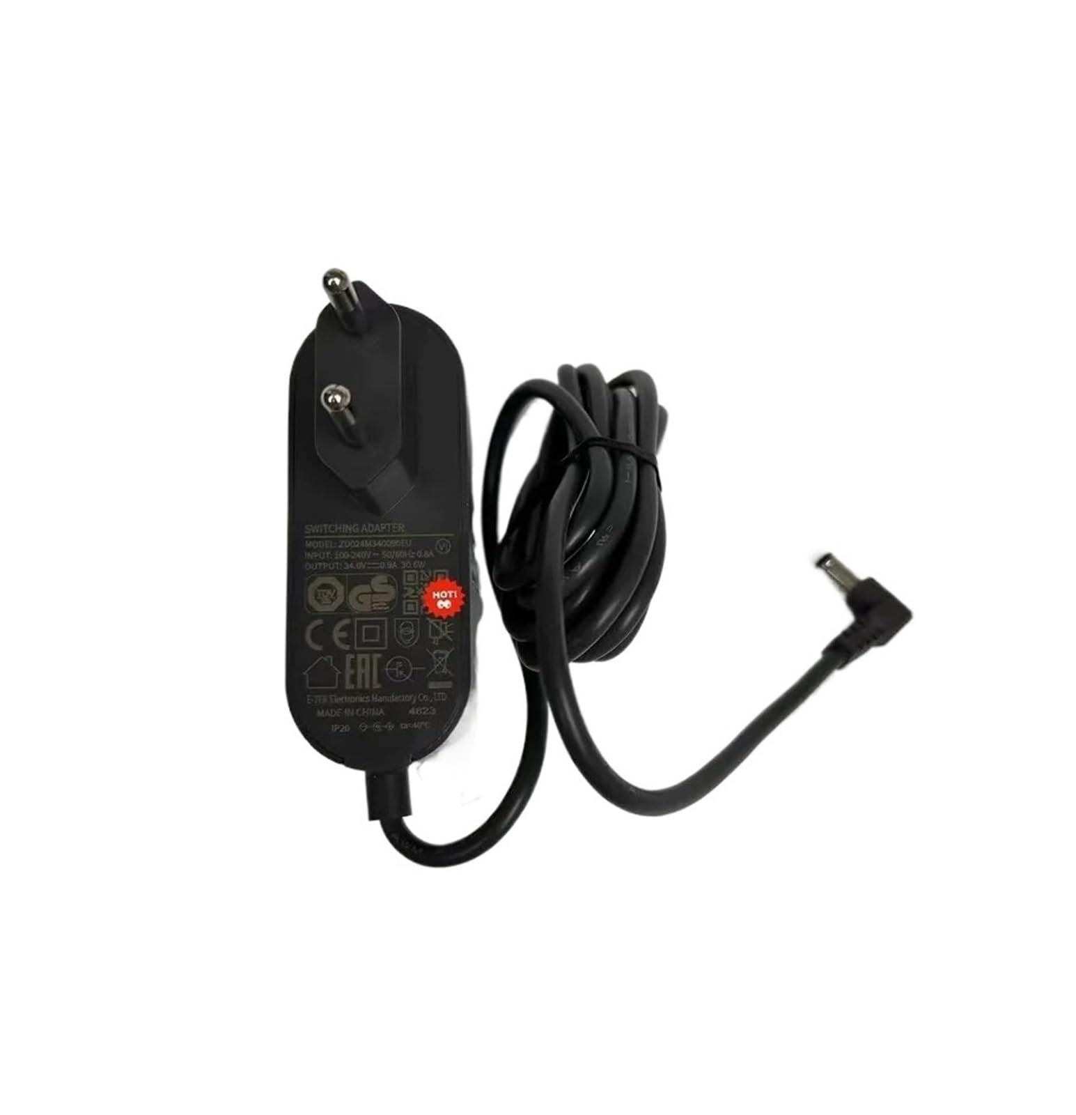 Cargador De Aspiradora Al, Compatible Con Dreame, Adaptador De Carga Con Enchufe Europeo for Accesorios De Repuesto T30/R20/T30 Neo Negro