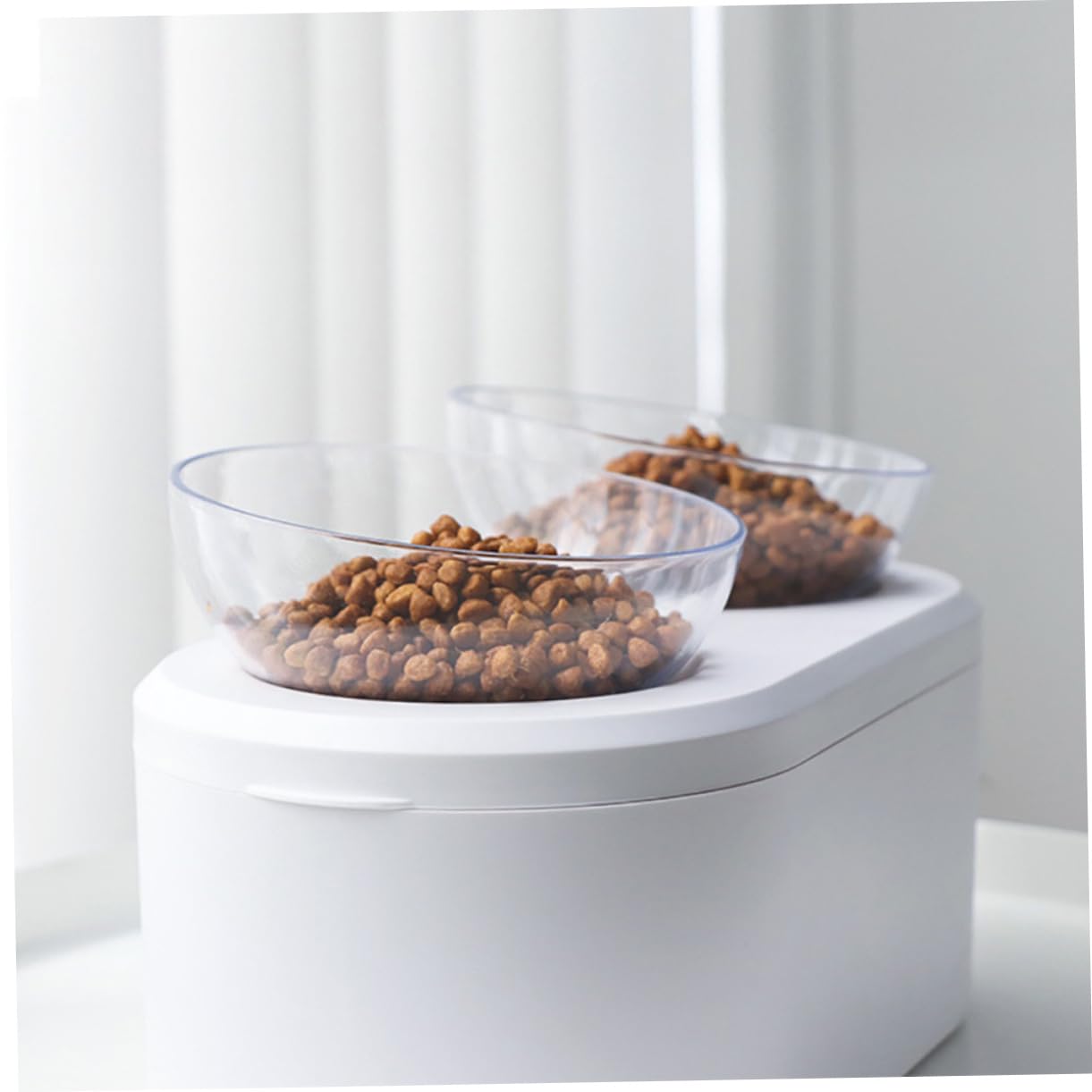 INOOMP Ciotola Per Gatti Regolabile Angolo Ciotola Antigoccia Per Cibo e Design Stabile e Non Scivoloso Pet Supplies Bianco Adatta Per Cani e Gatti