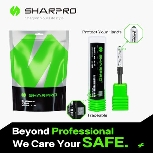 SHARPRO Spiral Upcut Router Bit 1/4 Inch Shank 1/16 Inch Cutting Dia. 1/2'' CL. Extra Long 2'' OVL. Carbide Upcut CNC Router Bit, Ideal for Wood Engraving and Plunging Applications - Image 4