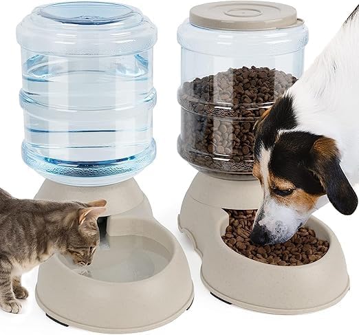 DARKFISH Automatic Pet Feeder and Water Dispenser - Gravity Refill, Self-Feeding for Dogs, Cats, and Other Pets, Suitable for Small to Large Pets, Including Puppies, Kittens, Rabbits, and Bunnies 1