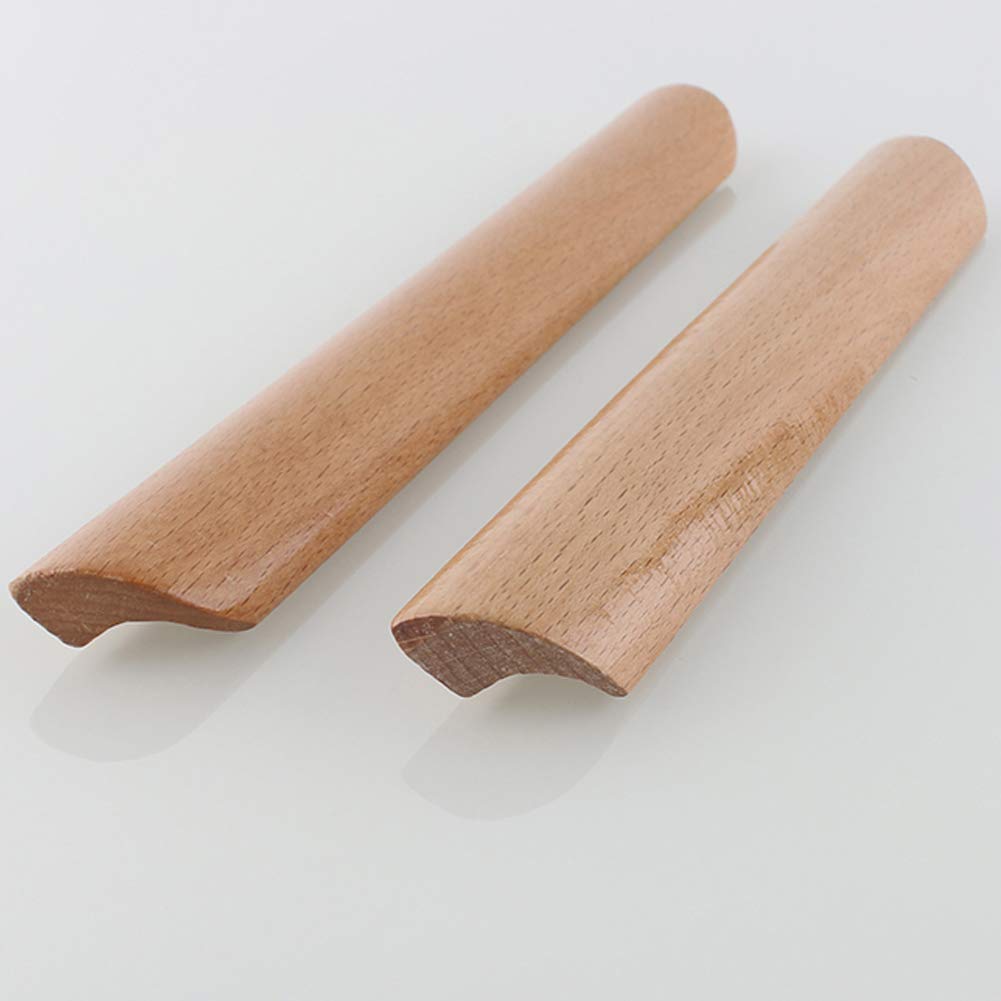 10 Stück Möbelgriffe aus Holz, Küchenschubladen, Kleiderschrank, Schrankknöpfe mit Schrauben (Lochabstand: 64/96/128/160/192 mm) (10 Stück 64 mm) (10 Stück 128 mm)