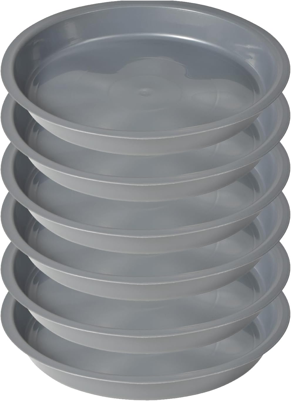 Plant Saucer 6 inch Grey, 6 Pack Plant Saucers, Flower Pot Tray Excellent for Indoor & Outdoor (Gray) 6" Gray