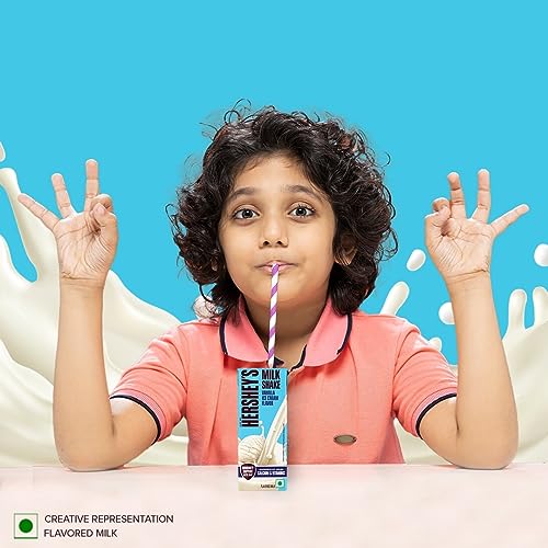 Image of HERSHEY'S Vanilla Ice Cream Flavored Liquid Milkshake | Enriched With Calcium | 180Ml - Pack Of 18
