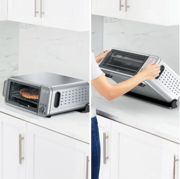 Miniatura 5 de Ninjja - Horno tostador 10 en 1 y freidora de aire, horno de encimera con estante para asar, acero inoxidable de 1800 W, almacenamiento abatible,