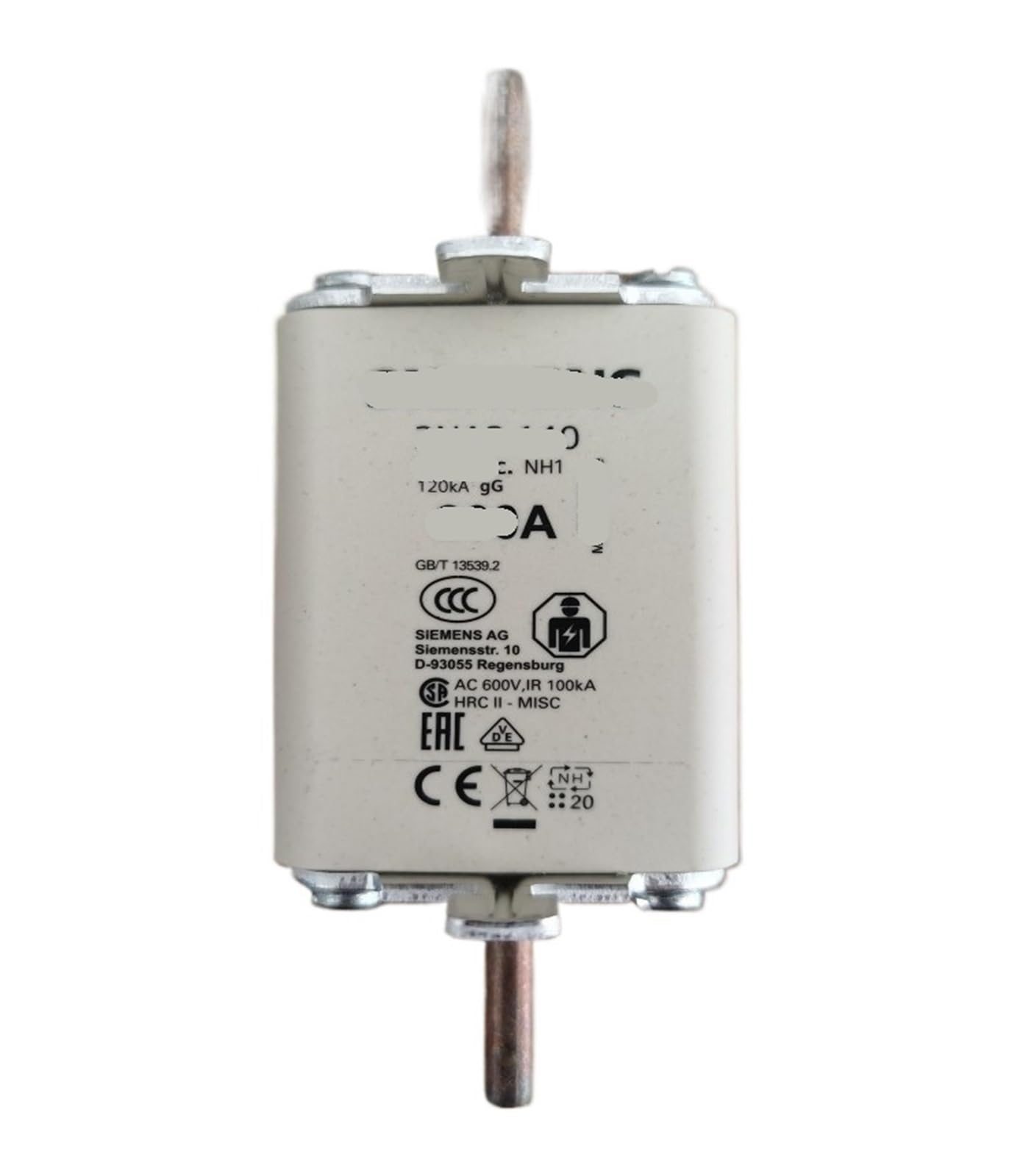 Fusible 3NA3140 pour remplacer une cartouche usée sur sectionneur tripolaire
